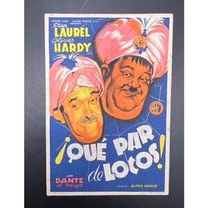 1942 Spanish Laurel and Hardy Movie Herald Handout A Haunting We Will Go
